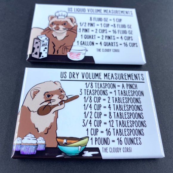 Ferret Measuring Chart Magnet Set Handmade Decor - Picture 4 of 6
